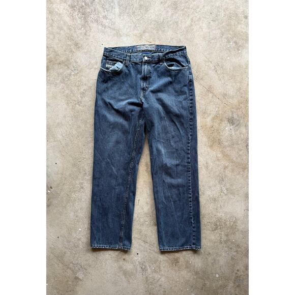 2000s U.S. Polo Assn. Black Denim Straight Leg Jeans Size 34x31.5 Embroidered - Picture 2 of 8